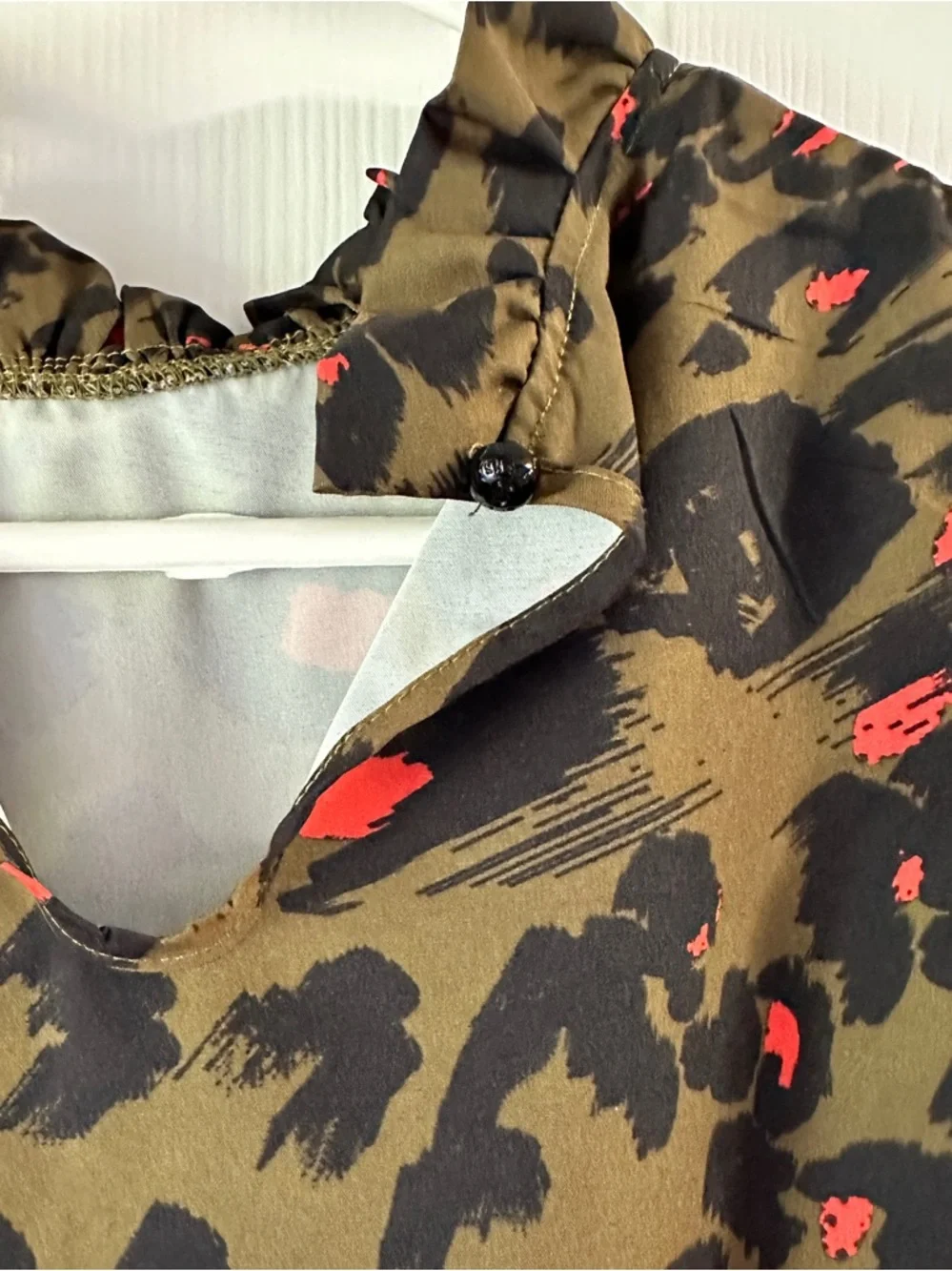 Leopard Print Top with Ruffles - Picture 6 of 6